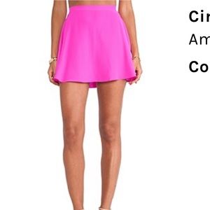 Amanda Uprichard X Revolve Neon Pink Mini Circle Skirt
